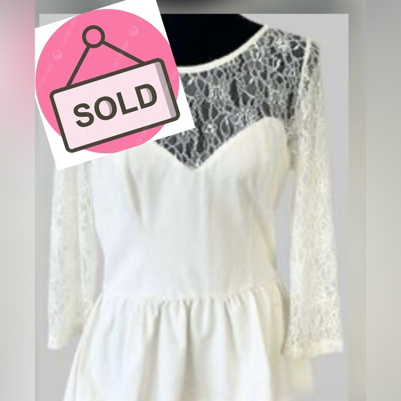 NOT FOR SALE
GUESS PEPLUM BLOUSE TOP
CREAM LONG SLEEVE BACK ZIP - Picture 12 of 12
